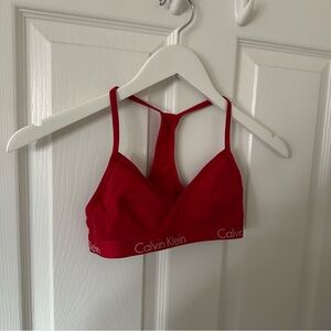 Red Calvin Klein Sports Bra